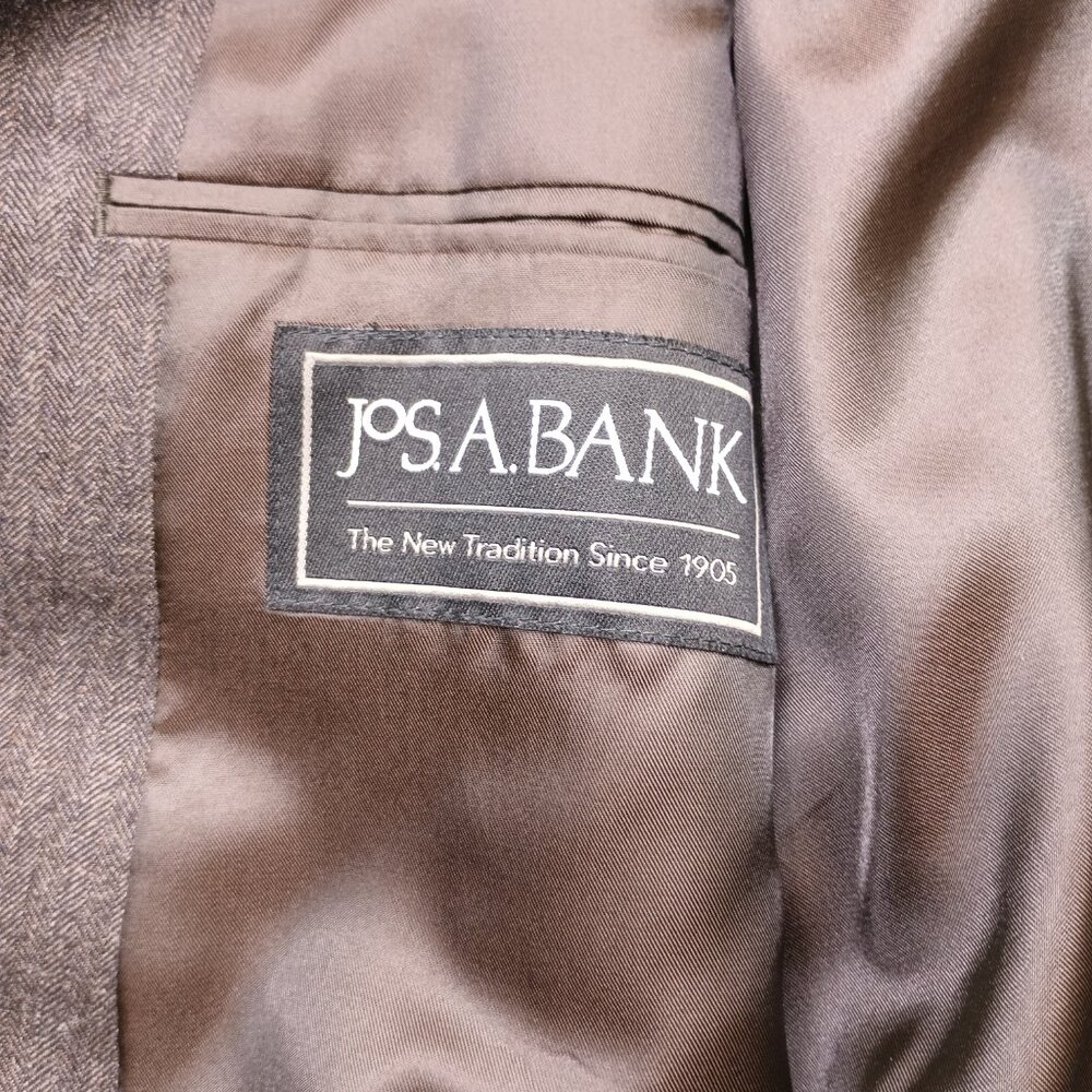 Jos. A. Bank Brown Wool Herringbone Regal Fit Blazer 50R - Picture 7 of 9